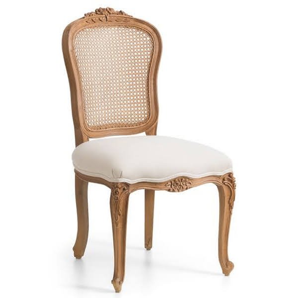 French Style Natural Color with Rattan Backrests French Style Natural Color with Rattan Backrests