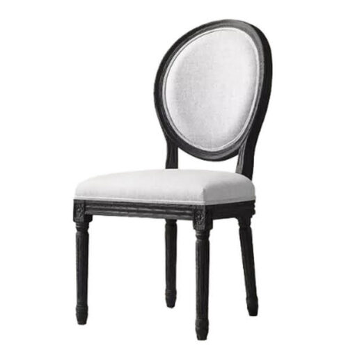 Antique Style Oval Back Accent Chair with Wooden Frame