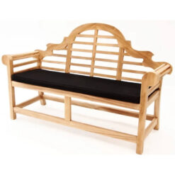 Wooden Marlboro Bench Natural Color with Black Cushion