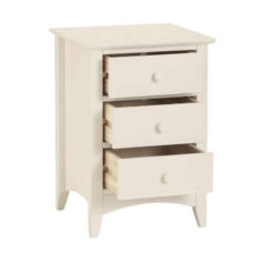 White Drawer Table Featuring a Natural Wood Finish