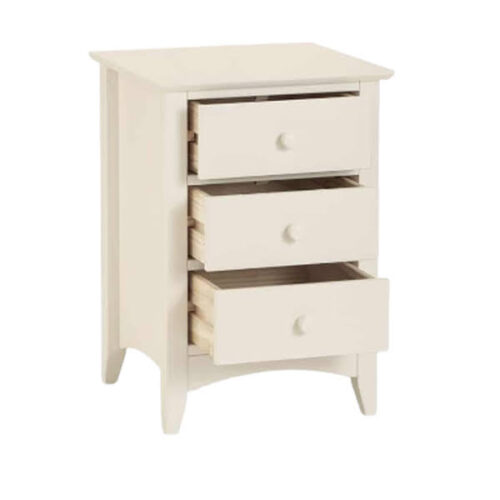 White Drawer Table Featuring a Natural Wood Finish