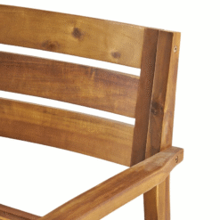 Solid Dining Table Outdoor Dark Brown Color with 6 Arm Dining Chairs