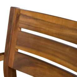 Solid Dining Table Outdoor Dark Brown Color with 6 Arm Dining Chairs