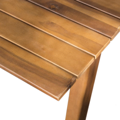 Solid Dining Table Outdoor Dark Brown Color with 6 Arm Dining Chairs