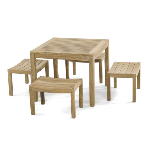 Premium High Quality Solid Wood Outdoor Table and Bench Set Ideal for Garden Patio and Terrace Spaces