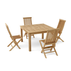 Solid Teak Wooden Dining Set with 4 Chairs Perfect
