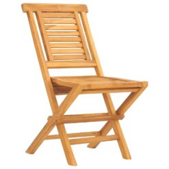 Teak Wood Natural Color Folding Octagon Table and Folding Chair