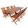 Wooden Garden Table Set Dark Brown Color with Folding Chair Wooden Garden Table Set Dark Brown Color with Folding Chair