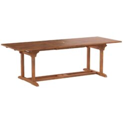 Wooden Garden Table Set Dark Brown Color with Folding Chair