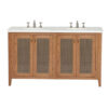 Elegant Double Sink Vanity with Woven Cabinet Doors Elegant Double Sink Vanity with Woven Cabinet Doors