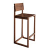 Minimalist Bar Stool with Elegant Wood and Fabric Design
