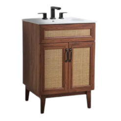 Simple Design Teak Wood Storage Cabinet With 1 Drawer and 2 Doors