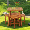 Cleopatra Outdoor Dining Table and Tiny Chair Natural Color
