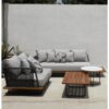 Outdoor Metal Sofa set with Natural Color Coffee Table Outdoor Metal Sofa set with Natural Color Coffee Table