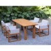 Dining Table Set Natural Color with Cushioned Chair