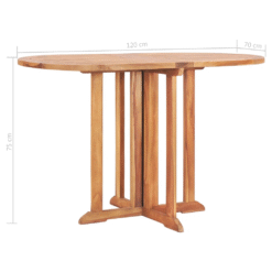 Natural Color Folding Oval Dining Table