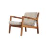Wooden Lounge Chair Natural Color with Gray Cushion
