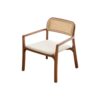 Solid Teak Natural Color Frame with Rattan Backrest and White Cushion