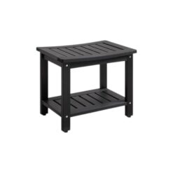 Black Color Finishing Shower Bench with Shelves
