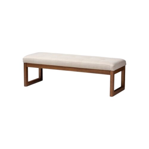 Sofa Bench Natural Color Modern Style White Color Cushion