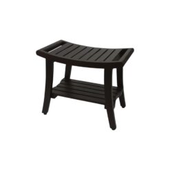 Black Shower Bench with Shelves