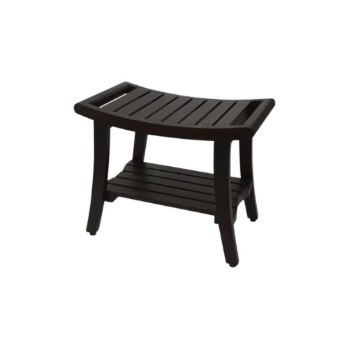 Black Shower Bench with Shelves