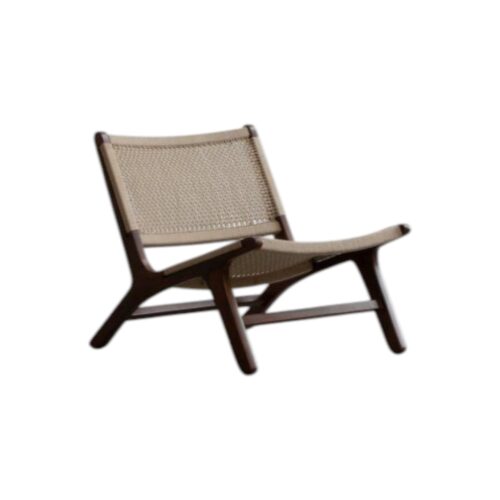 Rope Wicker Lounge Chair Patio Black Color Frame