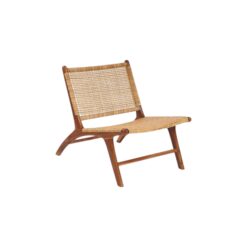 Wooden Woven Lounge Chair Outdoor Natural Color