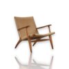 Scandinavian Lounge Chair Natural Color of Frame and Woven Rope Brown