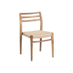 Natural Color Dining Chair Frame with White Woven Rope