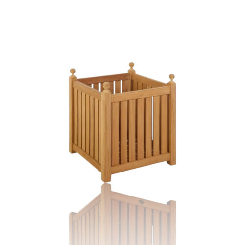 A Container for Trash Made of Teak Wood and Natural Color