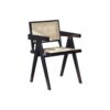 The cafe dining chair is in solid black and made of teak wood