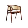 Dining Chair Dark Natural with Rattan Curved Back
