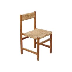 Vintage Dining Chair Natural Color Frame Woven Rope