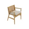 Solid Teak Lounge Chair with Cushion and Slatted Backrest Solid Teak Lounge Chair with Cushion and Slatted Backrest