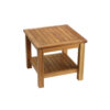 Solid Teak Wood Outdoor Side Table with Shelf