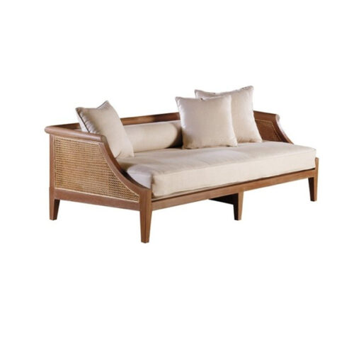 Luxury Cane Lounge Sofa with Solid Wood Frame