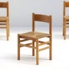 Scandinavian Teak Dining Chair with Rattan Seat