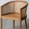 Solid Wood Rattan Armchair Modern Classic