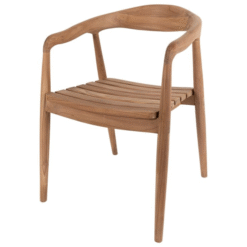 Solid Wood Dining Chair With Curved Backrest