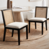 Modern Wooden Dining Chair With Upholstered Seat