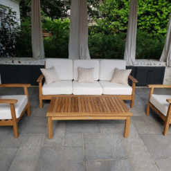 Outdoor Wooden Sofa Set With Coffee Table