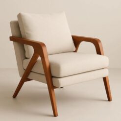 Retro Lounge Armchair Solid Wood Frame Retro Lounge Armchair Solid Wood Frame