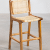 Teak Rattan Bar Chair Natural Finish