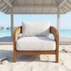 patio sofa teak single outdoor