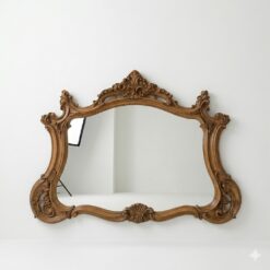 antique mirror carved mahogany wood