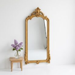 mirror gold carved mahogany wood handmade indonesia supplier